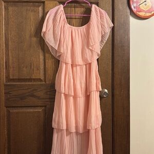 Beautiful women’s pink ruffled  dress size medium